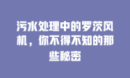 污水处理中的罗茨风机，你不得不知的那些秘密