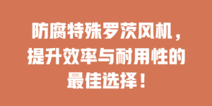 防腐特殊罗茨风机，提升效率与耐用性的最佳选择！
